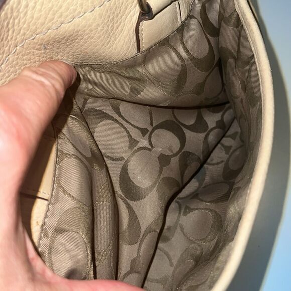 Coach Tan Pebbled Leather Top Zip Satchel Shoulder‎ Bag 5031 - Picture 15 of 16